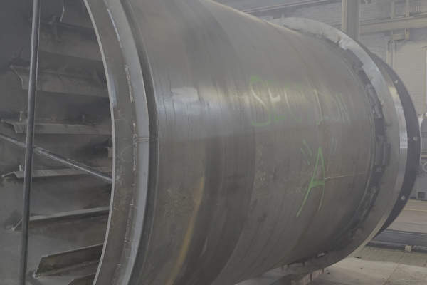 Shell section with tire mounted